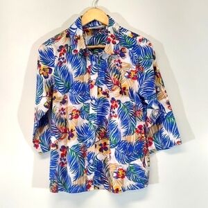 Breckenridge -  women's  blouse -Size: L - 100% cotton - Floral -E0068